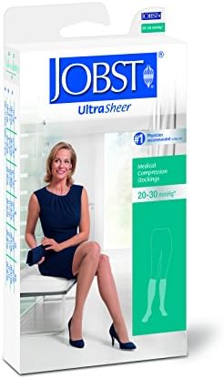 BSN Medical 119121 Jobst Ultra Sheer Compression Stocking, Knee High, 20-30 mmHG, Closed Toe, Medium, Sun Bronze
