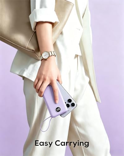 VRURC Portable Charger,4 Built -in Cables Power Bank 10000mAh,Flight-Safe