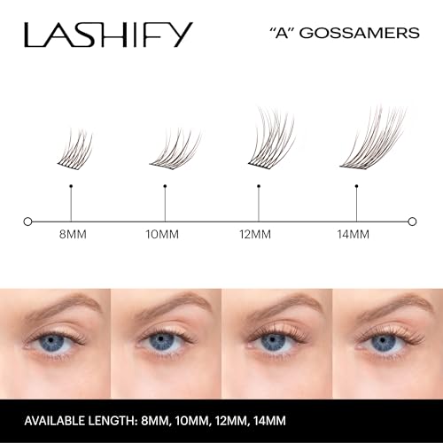 Lashify Amplify 10mm Gossamer Eyelash Extensions Refill, Minx Color, DIY False Lashes for a Natural Look