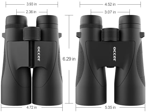 occer 12x50 Binoculars for Adults High Powered - HD Bird Watching Binocular for Hunting with Clear Vision - Easy Focus Binoculars with Long Range for Hiking Travel Cruise Trip Concert Stargazing