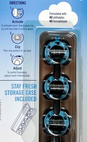 Febreze Hawaiian Aloha and Ocean Air Freshener, 5 Car Vent Clips