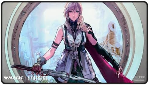 Ultra PRO - Final Fantasy x Universes Beyond Lightning, Army of One Black Stitched Playmat for Magic: The Gathering | Card Game Playmat, Final Fantasy Collectibles, Desk Mat Mousepad