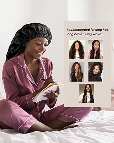 Long Bonnet Braid Bonnets for Sleeping Satin Bonnet Silk Bonnet Hair Braid Bonnet for Sleeping Bonnets for Black Women