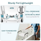 TABEKE Shower Chair for Inside Shower, Heavy Duty Shower Chair with Backrest & Padded Armrest, Height Adjustable Shower Bench, Shower Seat for Bathtub, Elderly and Disabled