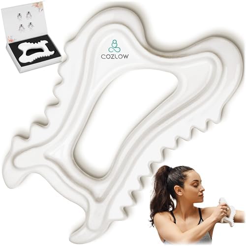 Ceramic Gua Sha Massage Tool for Face & Body - Premium Muscle Scraping Tool for Lymphatic Drainage & Fascia Massage - Trigger Point Massager for Body Sculpting & Contouring