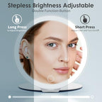 Large 10X Magnification 7 Inch Rechargeable Travel Makeup Mirror, Portable Vanity Mirror with 80 LED Lights, 3 Color Lighting and Dimmable Touch Screen,Travel Essentials,Gift for Women