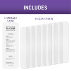 Care Science C Section Recovery Silicone Scar Sheets 1.5in x 7in 8ct | Reuseable Scar Sheets for Reducing the Appearance of C-Section, Keloid, and Acne Scars