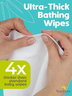 Nurture Valley XL Ultra Thick Body Wipes for Adults w/Aloe | 120 Extra Large Disposable Cloth, Waterless Shower Bath Wipe for Women, Men & Elderly