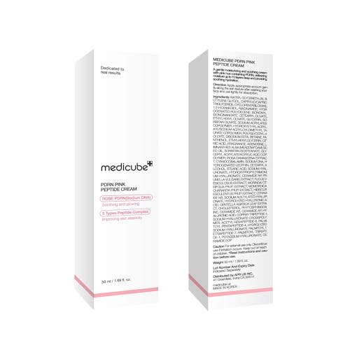 medicube PDRN Pink Moisturizing Cream, Pink Soothing Cream, Niacinamide, Hydrating & Moisturizing & Firming, Uneven Skin Tone, Korean Skincare (1.69 Fl Oz (Pack of 1), Rose PDRN (Vegan))