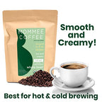 Mommee Coffee - Quarter Caf | Low Acid, Organic, Fair Trade, Water Processed | Whole Bean, 22oz.