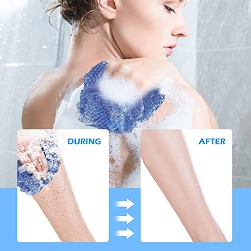 3 Pieces African Net Sponge, African Exfoliating Net Rip-Resistant Loofah Exfoliating, Body Back Scrubber for Shower, Long Nylon Exfoliating Back Washcloth Towel for All Skin Daily Use