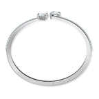 Swarovski Mesmera Bangle Bracelet, Heart-Shaped Clear Crystals on a Rhodium Finish Cuff, Size M, from the Attract Soul Collection