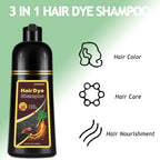 Natural Wine Red Hair Dye Shampoo for Gray Hair, 3-IN-1 Burgundy Hair Dye Shampoo, Red Hair Dye for Men Women Colors in Minutes, Easy to Use, Instant Hair Dye for All Hair Types（Red wine)