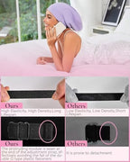 Adjustable Silk Satin Hair Bonnet for Sleeping, Double Layer Hair Wrap Sleeping for Women Men, Silk Satin Lined