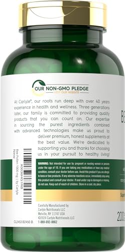 Carlyle Bee Pollen Supplement | 1000mg | 200 Caplets | with Royal Jelly and Bee Propolis | for Men and Women | Vegetarian, Non-GMO, Gluten Free