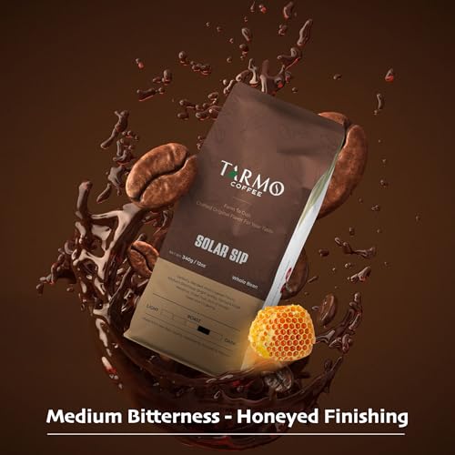 Tarmo Coffee | SOLAR SIP - Low Acid Coffee, Vietnamese Coffee, Robusta & Arabica Blend, Whole Bean, Dark Roast, 12 Oz Bag