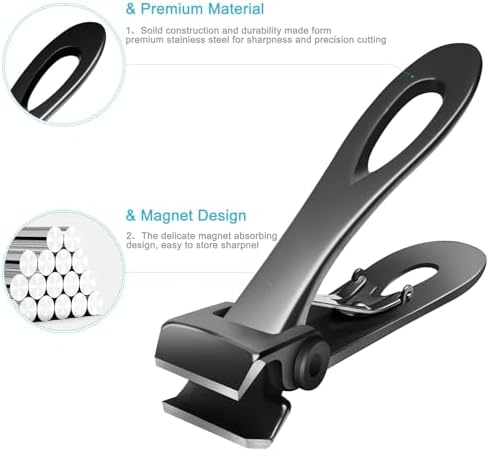 Straight Nail Clipper, Toe Nail Clippers for Thick Toenails with 17mm Wide Jaw Opening, Extra Big Toenail Clippers for Cutting Ingrown Toenails, Heavy Duty Nail Clippers, Adult, Boys, Seniors