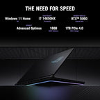 ASUS ROG Strix G16 (2025) Gaming Laptop, 16” FHD+ 16:10 165Hz/3ms Display, NVIDIA® GeForce RTX™ 5060 Laptop GPU, Intel® Core™ i7 Processor 14650HX, 16GB DDR5, 1TB Gen 4 SSD, Wi-Fi 7, Windows 11 Home