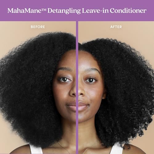 Fable & Mane Leave In Conditioner, 4.7 Fl Oz - Maha Mane Detangler Spray, Silicone-Free Leave In Conditioner for Dry Damaged Hair, Heat Protectant for Hair