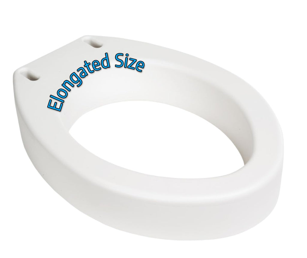 Essential Medical Supply Toilet Seat Riser for Elongated Bowl with 3.5" Rise - 19 x 14 x 3.5 Inch, Elevating and Raising Toilet Seat for Seniors, Adults and The Elderly with 300lb Weight Capacity