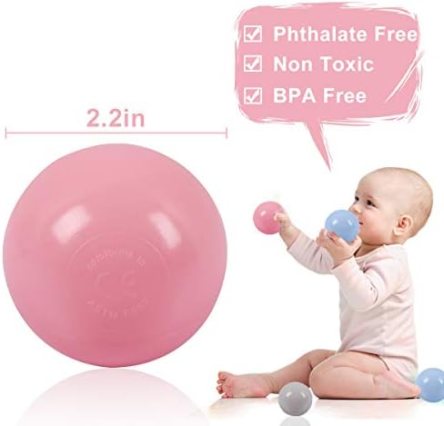 LANGXUN 50 100 200 Soft Plastic Ball Pit Balls for Kids, Gift for Baby Toddler Birthday Christmas, Ball Pit Play Tent, Baby Kiddie Pool Water Toys, Party Decoration