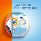 Tide PODS Free and Gentle, Laundry Detergent Soap PODS, HE, 96 Count - Unscented and Hypoallergenic for Sensitive Skin, Free and Clear of Dyes and Perfumes