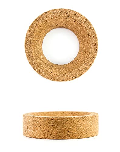QWORK Lab Flask Support Cork Stand, 4 Pcs 110mm Diameter Round Bottom Holder for 250-2000mL Flasks
