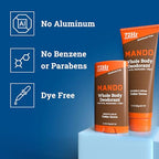 Mando Whole Body Deodorant - Invisible Cream Tube and Solid Stick - 72 Hour Odor Control - Aluminum Free, Baking Soda Free, Skin Safe - 3.0 Ounce Tube and 2.6 Ounce Solid Stick Bundle - Cedar Grove