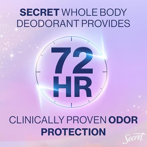 Secret Whole Body Deodorant Dry Feel Stick + Absorbs Sweat for Women, Rosewater Scent, Aluminum Free Deodorant Stick, 72 HR Odor Protection, 2.4 oz