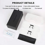 FONHCOO Clip-on Blue Light Blocking Glasses Night Driving Sunglasses 2 Pack Lens over Prescription Glasses for Women Men (2 Pack Transparent Blue Light Blocking Lens)