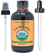 Prime Natural Organic Tamanu Oil - USDA Certified, 100% Pure, Cold Pressed, Unrefined, Virgin (4oz / 120ml) for Face, Hair & Skin Care - Natural Moisturizer