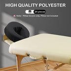 24 Pcs Face Cradle Covers for Massage Table Microfiber Reusable Soft Thicker Massage Table Head Rest Covers Bulk Oil Proof Headrest Cradle Sheets for Spa Beauty Salons (Black)