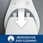 CHURCH Toilet Seat, Easy Clean Hinges Release for Deep Cleans, Durable Enameled Wood Seat, Elongated, White