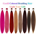 Braiding Hair Pre stretched Brown Prestretched Braiding Hair for Black Women Twist Kids Ez Braid Braiding Hair Synthetic Knotless Colored Hypoallergenic Hair extensions Pre-stretched