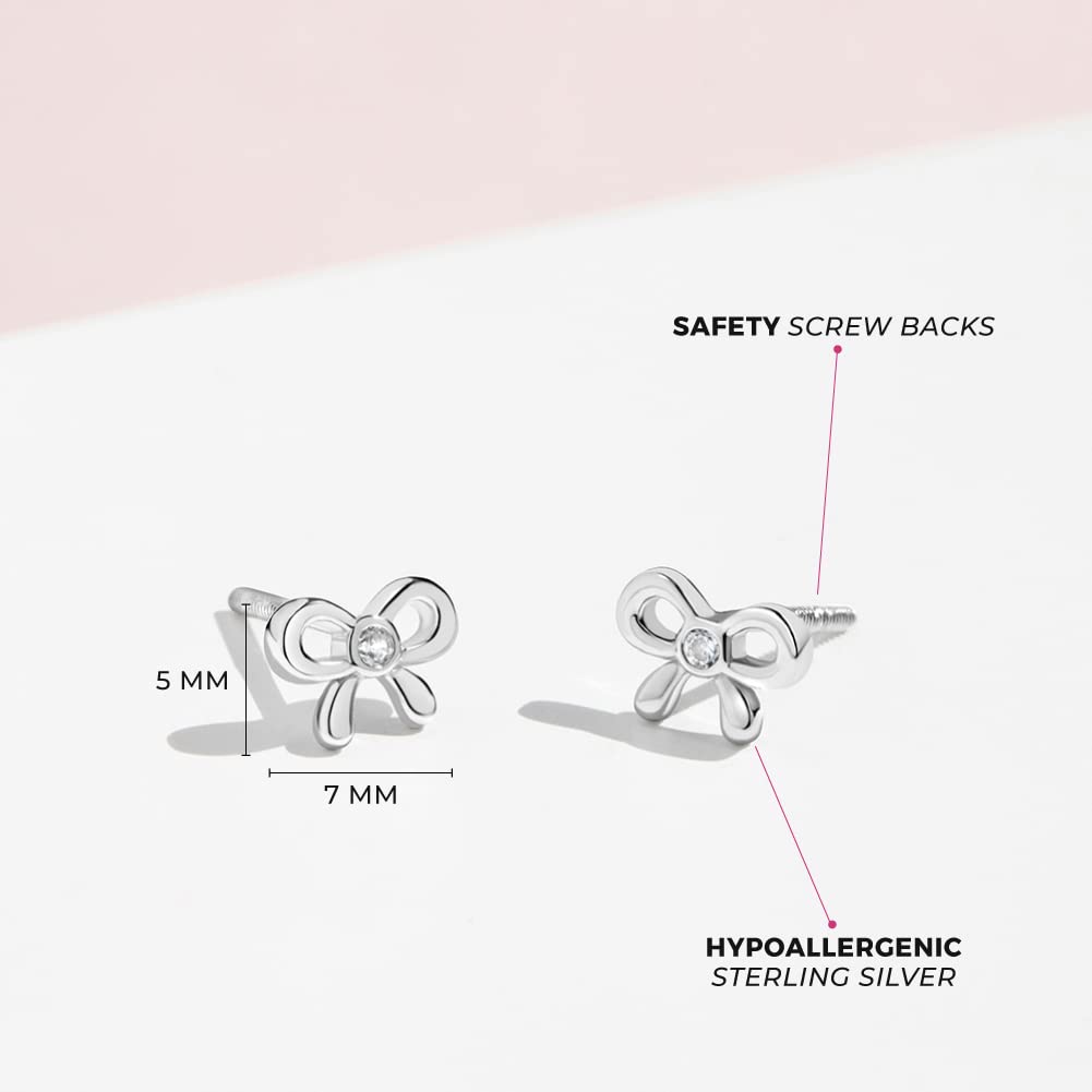In Season Jewelry Tiny Bow Kids Earrings – 925 Sterling Silver