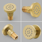 Brass Round Shower Body Spray Jets 4 Pack, HOMEDEC Spa Massage Nozzle 2inch Rain Showerhead Wall Mount Rainfall Shower Head Sprayer, Brushed Gold