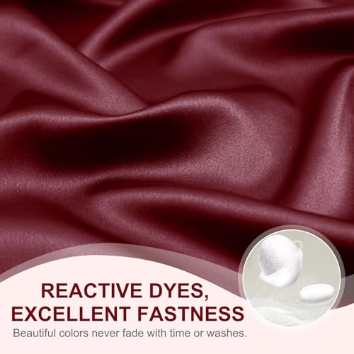 Silk Bonnet for Sleeping, 22 Momme Bonnet Grade-6A 100% Pure Mulberry Silk Bonnet for Hair Care, Maintaining Hairstyles Overnigh, Elastic and twist knot design,Hair Bonnet for Sleeping(1PC, Burgundy)