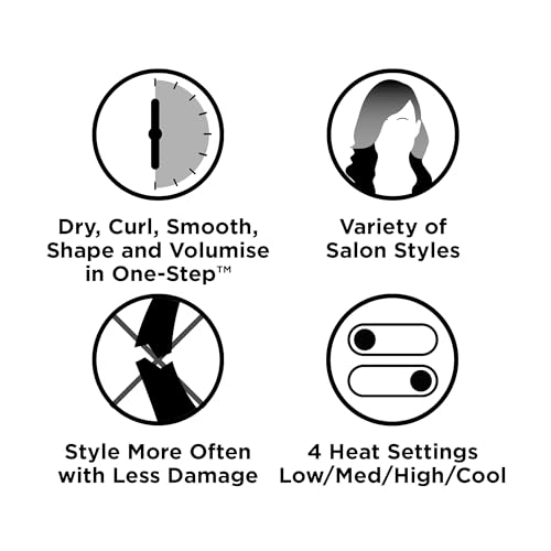 REVLON One-StepTM Blow-Dry Multi Air Styler 5-in-1 (Detachable Heads, Curler, Dryer, Volumiser, Styler and Shape Enhancer). RVDR5370