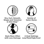 REVLON One-StepTM Blow-Dry Multi Air Styler 5-in-1 (Detachable Heads, Curler, Dryer, Volumiser, Styler and Shape Enhancer). RVDR5370