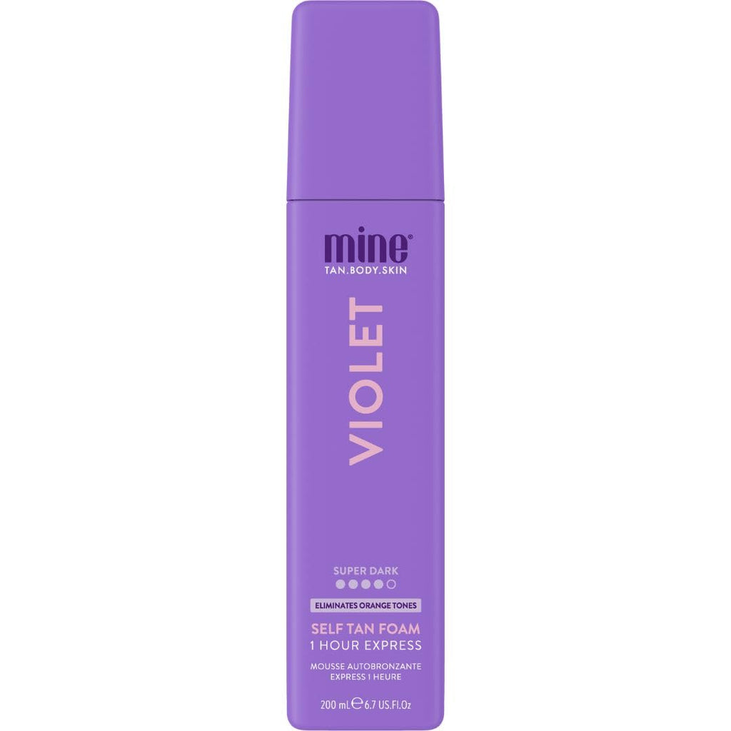 Minetan Violet Self Tanning Foam | Color Base Tan Collection - Rich Dark Brown Bronze Glow, 1 Hour Instant Express, Face & Body Fake Sunless Tanner Mousse, For All Skintones, 6.7 Fl Oz