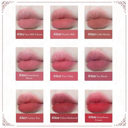 Flower Knows Strawberry Rococo Cloud Lip Cream Matte Liquid Lipstick-Long Lasting&Highly Pigmented Lip Stain -Velvety Waterproof Lip Makeup for Girls&Women-0.12 Fl Oz,1 Count(S08 Velvet Redwood)
