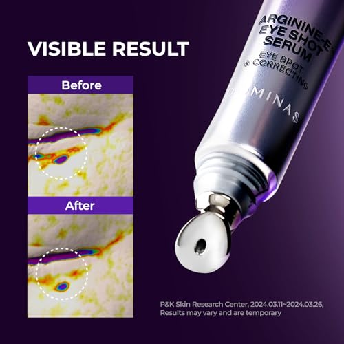 Atclinic Arginine-e Caffeine Eye Serum (0.67fl oz) - Korean Skincare Eye Gel Cream for Dark Circles, Puffiness, and Wrinkles with Guasha Applicator. Niacinamide
