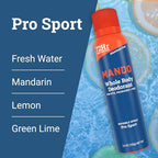 Mando Whole Body Deodorant For Men - Invisible Spray Deodorant - 72 Hour Odor Control - Low Irritation Formula - Aluminum Free, Benzene Free - 3.6 ounce Cans (Pack of 2) - Pro Sport