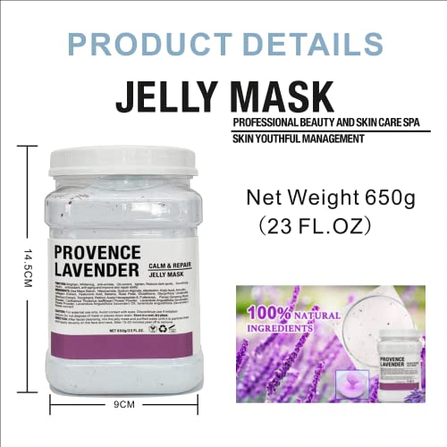 Jelly Mask Powder for Facial Professional Natural Gel Powder hydrojelly Mask Peel Off Face Masks SkinCare, Moisturizing & Hydrating 23 Fl Oz (Hyaluronic Acid) (Lavender)