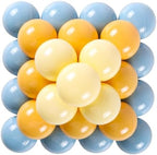 GOGOSO Ball Pit Balls for Toddler, Baby Plastic Playballs Kids Soft Pastel Pelotas Non-Toxic BPA-Free,Cream Yellow+Blue,100 Balls