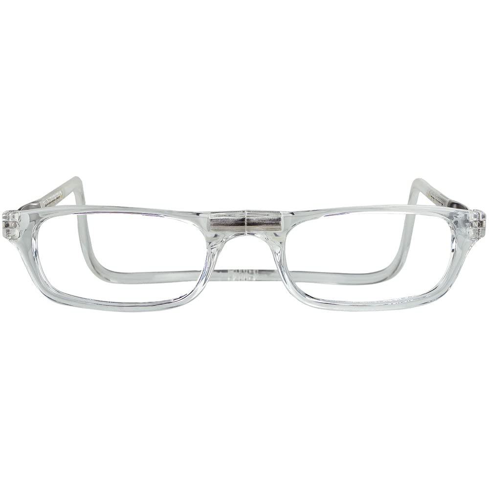Clic Magnetic Reading Glasses for Men or Women, Computer Readers, Original Long (M-L, Clear, 1.50 Magnification)
