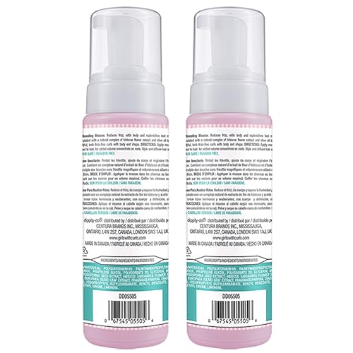Dippity Do Girls with Curls Curl Enhancing Mousse - Lightweight 3-in-1 Defining Mousse for Curly and Wavy Hair - Hibiscus and Olive Oil for Frizz Free and Bouncy Curls - 200 mL/6.7 fl oz - 2 Pack