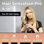 Hair Dryer Brush, 4 in 1 Styling Tools with ION Generator and Ceramic Coating for Fast Drying, Perfect One Step Hair Dryer and Volumizer for All Hair Types, Rose Gold Volumizer