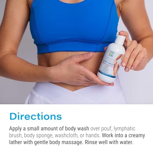 Lymphatic Drainage Shower Gel, Natural Herbal Body Wash for Healthy Lymph Flow & Body Detox, Post Manual or Tool Lymphatic Massage, Post Liposuction, BBL, Lymphedema, Lipedema, 8 Fl OZ