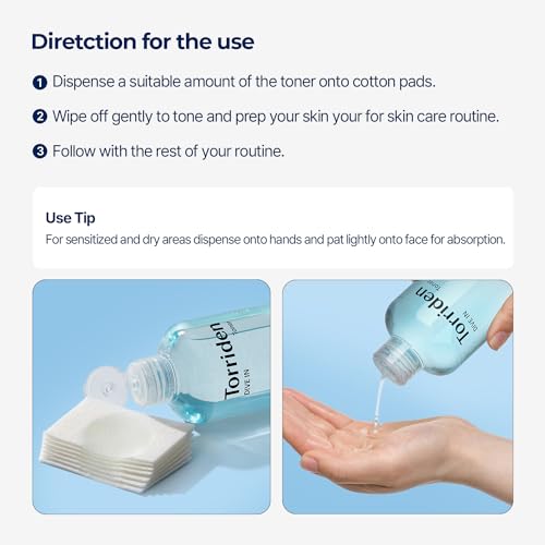 Torriden Dive in Toner 300ml (10.14 fl. oz.) | pH Balancing Facial Toning Water for Dry Skin | Hyaluronic Acid, Panthenol, Allantoin